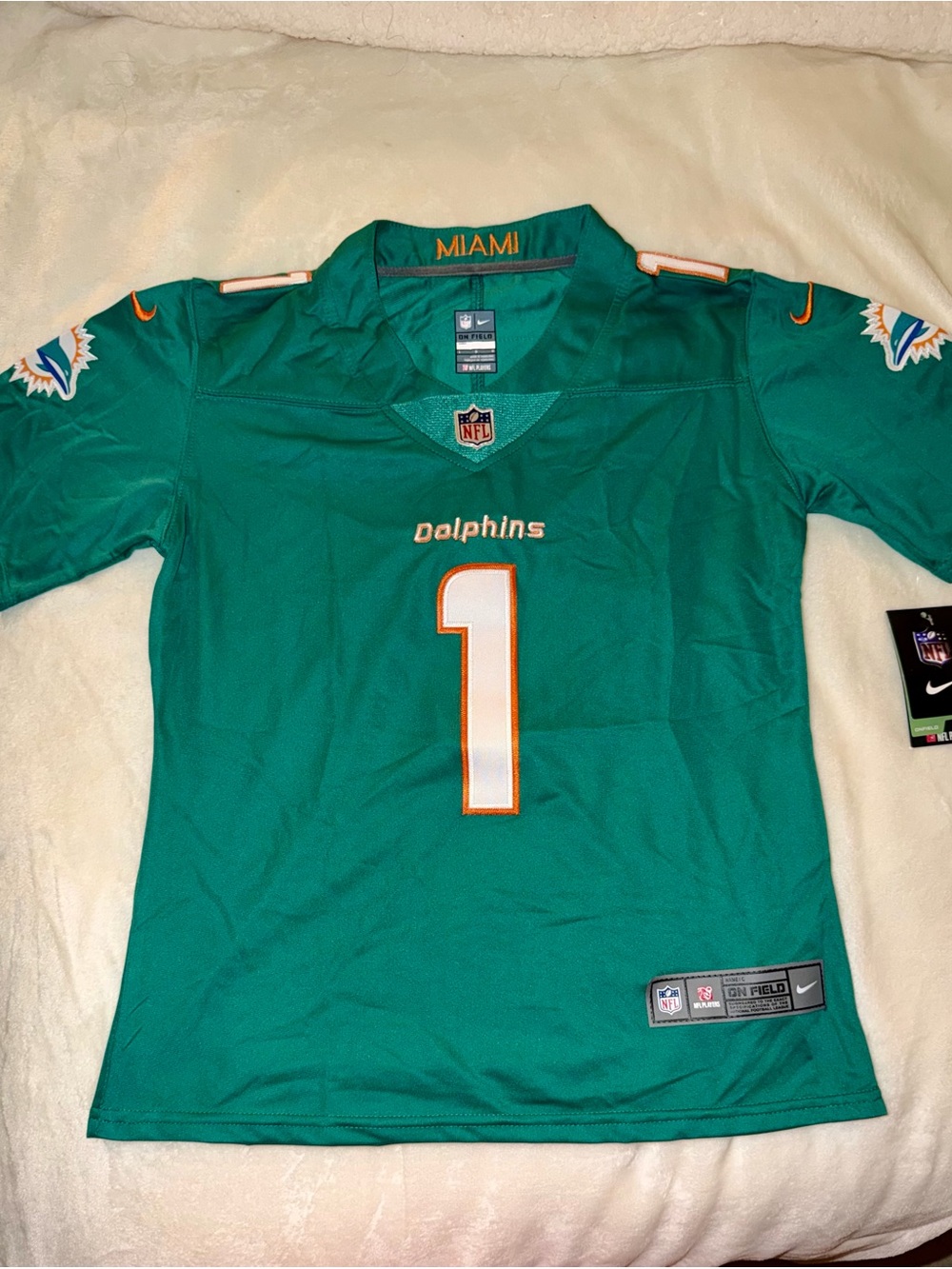 NWT Youth Tua Tagovailoa Miami Dolphins Nike Aqua Game Jersey - Unisex